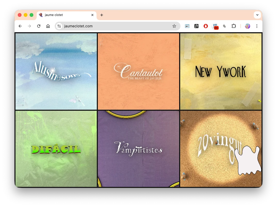 jaume clotet — web diseñada por meowrhino studio, Barcelona