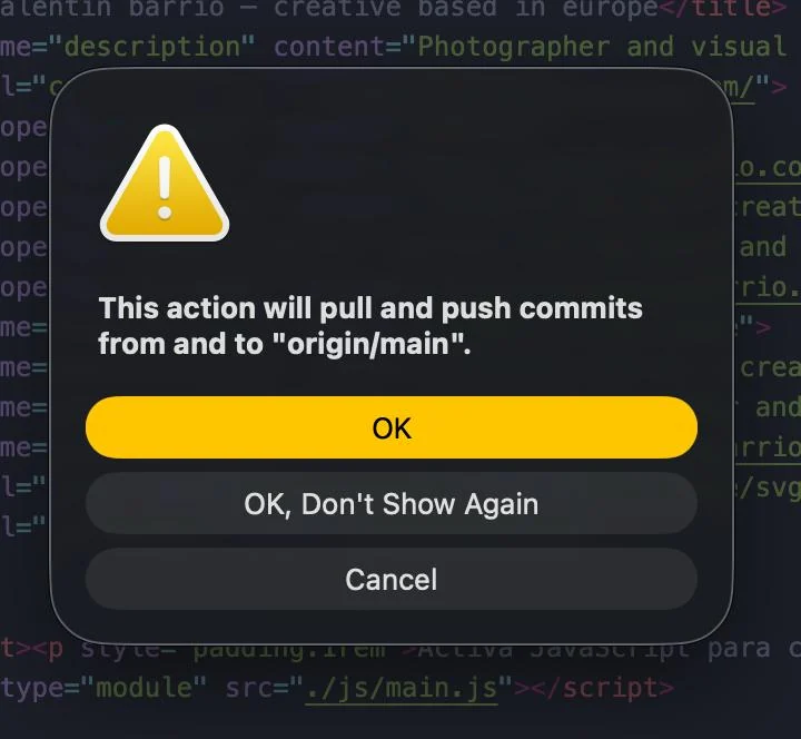 Aviso: This action will pull and push commits