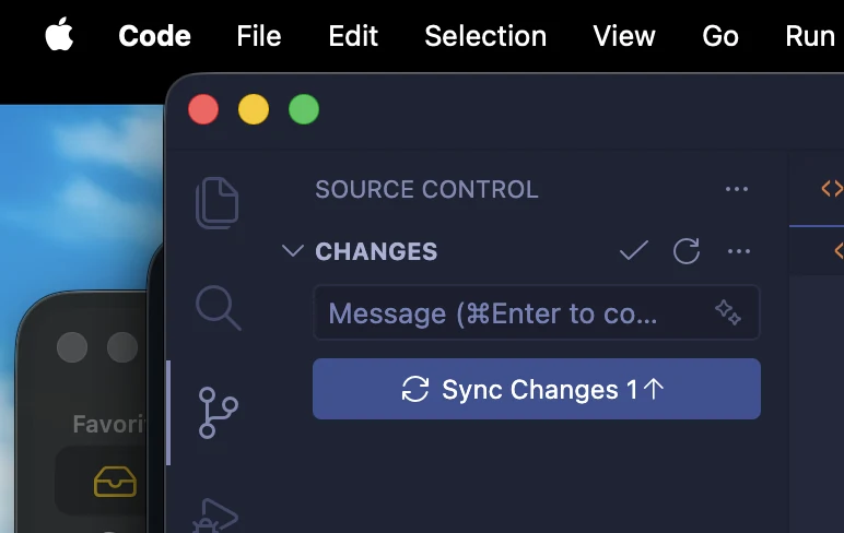 Botón Sync Changes