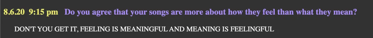 about feeling and meaning